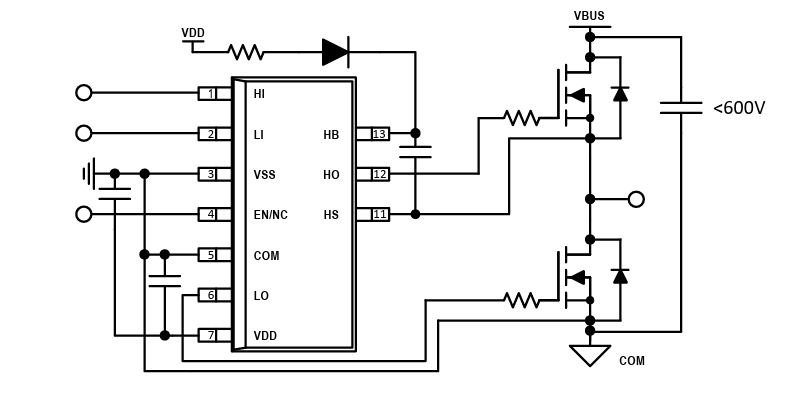 Esquema - Texas Instruments Controladores de puertas de medio puente UCC2773x/-Q1