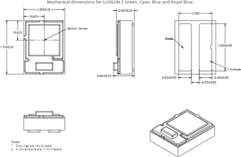 Dibujo mecánico - Lumileds LED de color y blancos LUXEON® Z