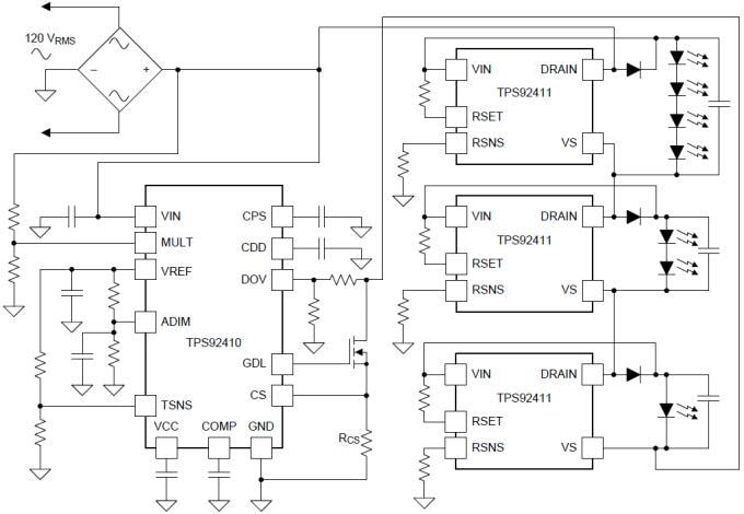 Texas Instruments Controlador lineal de accionamiento directo controlado por conmutador TPS92410