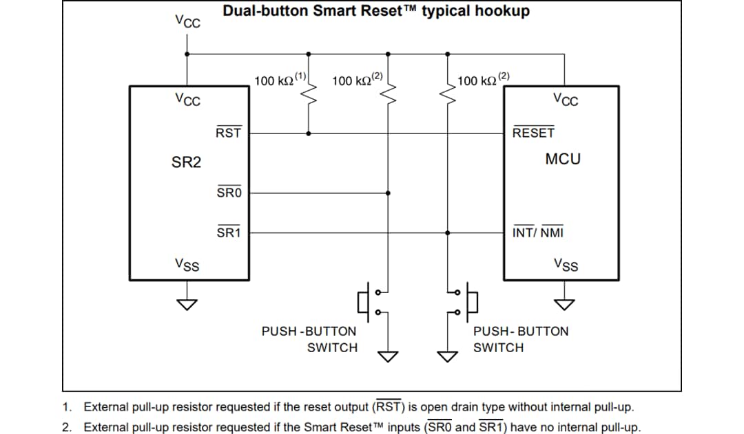 Diagrama de circuito de aplicación - STMicroelectronics CI de conmutadores SR2
