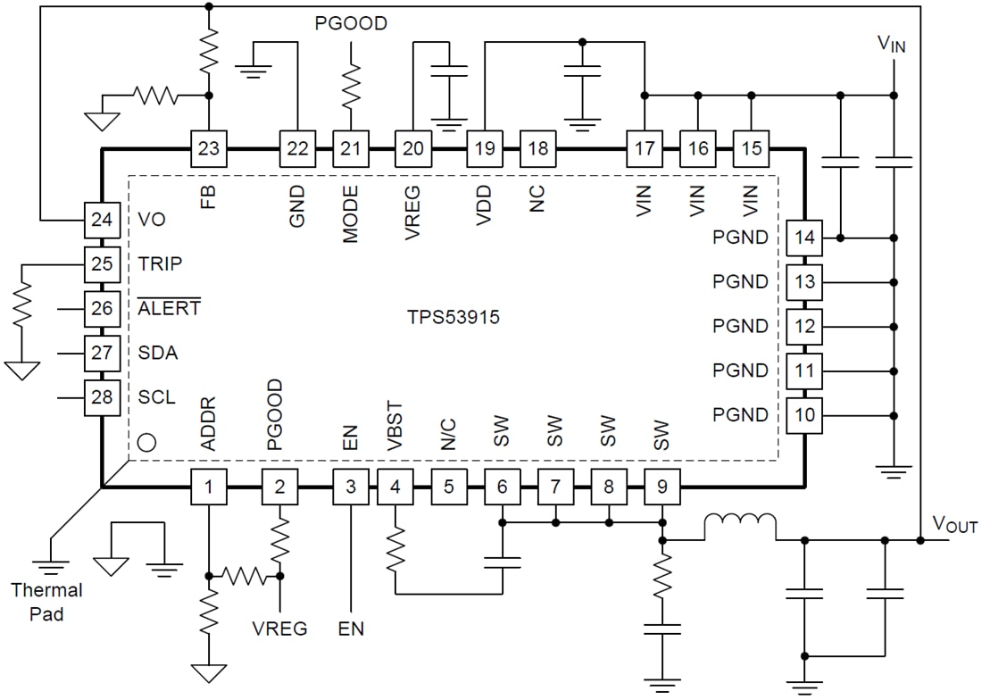 Esquema - Texas Instruments Convertidor TPS53915