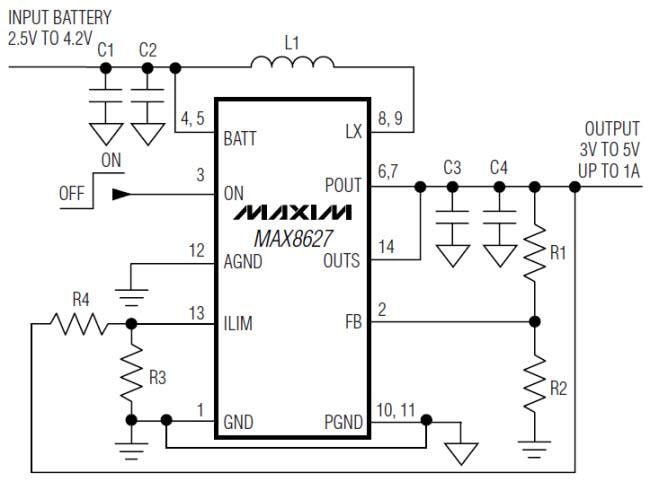 Analog Devices / Maxim Integrated Convertidor de ascenso de tensión MAX8627