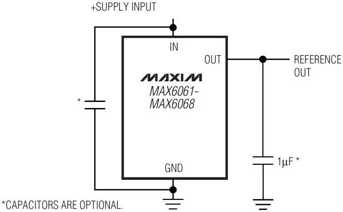 Diagrama de circuito de aplicación - Analog Devices / Maxim Integrated Referencias de tensión de micropotencia de precisión MAX606x 