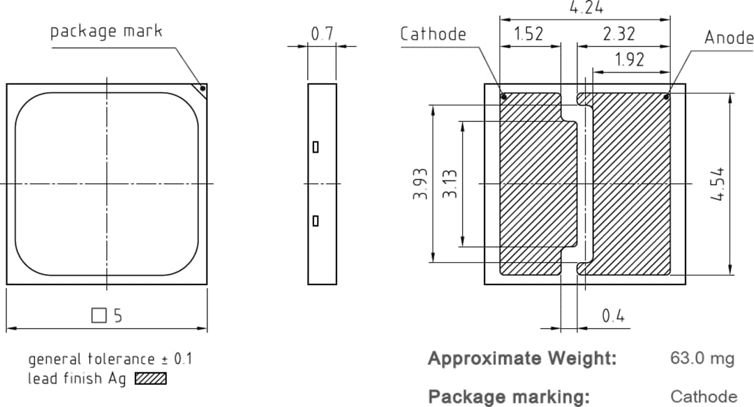 Dibujo mecánico - ams OSRAM LED DURIS S 8