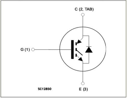 Esquema - STMicroelectronics IGBT Trench Gate Field-Stop STGWT28IH125DF