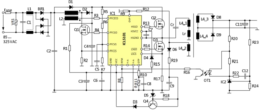 Infineon Technologies CI de controlador resonante LED ICL5101