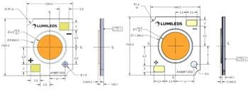 Mechanical Drawing - Lumileds LUXEON CoB Core Range (Gen 3)