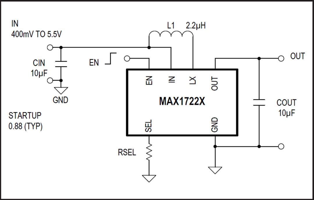 Application Circuit Diagram - Analog Devices / Maxim Integrated MAX17220 - MAX17225 DC-DC Converters