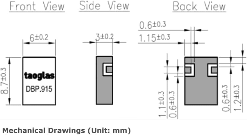 Taoglas DBP.915.V.A.30 Dielectric Band Pass Filter