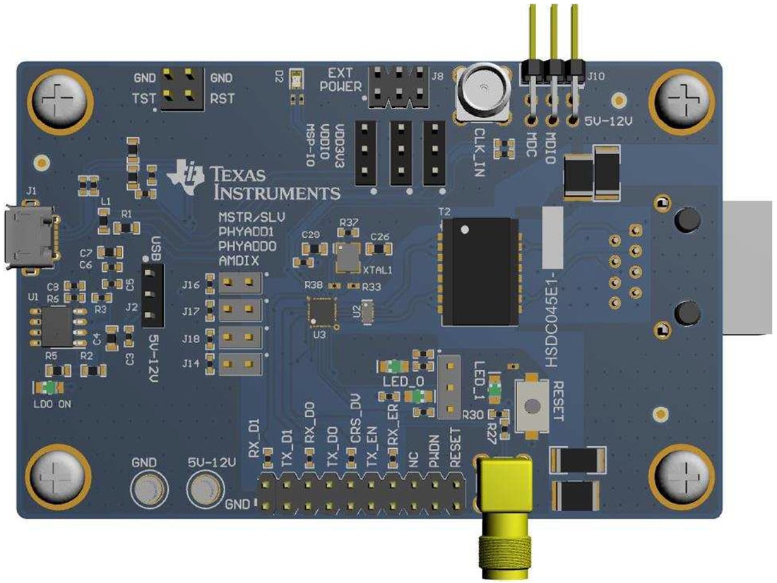 Mechanical Drawing - Texas Instruments DP83825EVM PHY Evaluation Module (EVM)