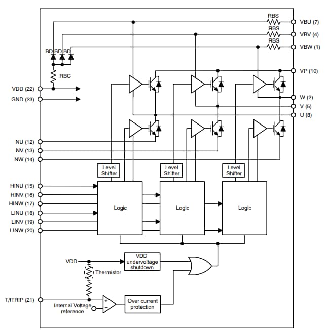 Block Diagram - onsemi STK544UC63K-E Intelligent Power Module (IPM)