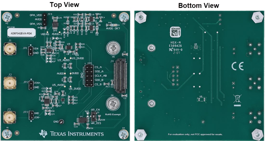 Mechanical Drawing - Texas Instruments ADS704xEVM-PDK Evaluation Boards