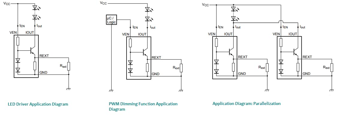 Application Circuit Diagram - Nexperia NCR42xU NPN Low Side LED Drivers