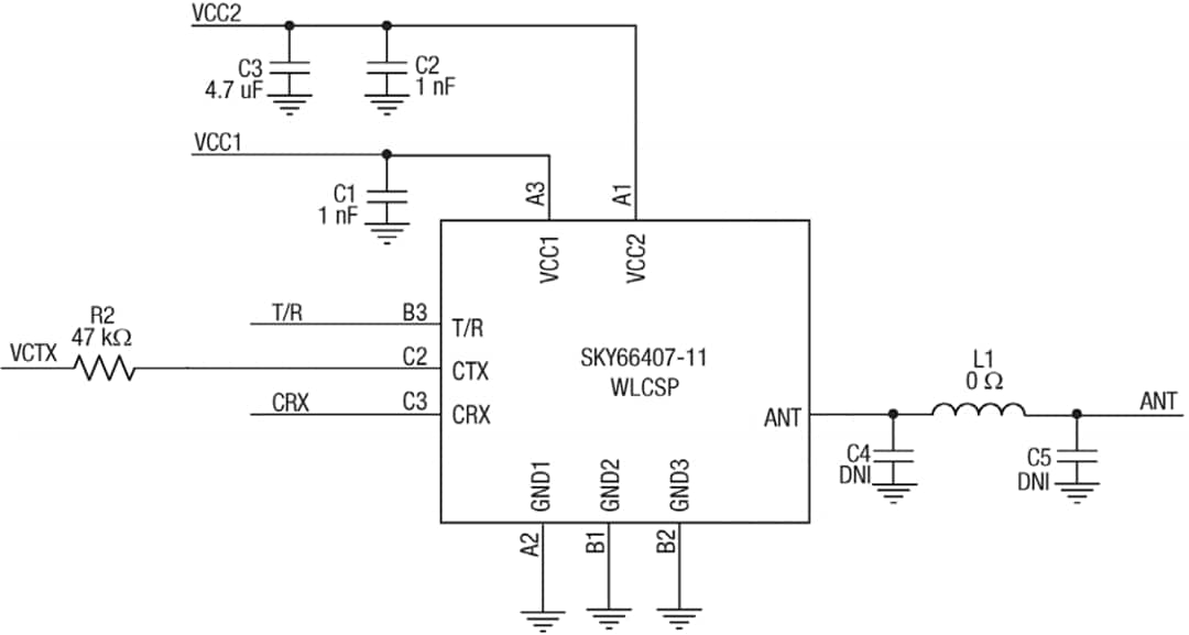 Schematic - Skyworks Solutions Inc. SKY66407-11EK1 Evaluation Board