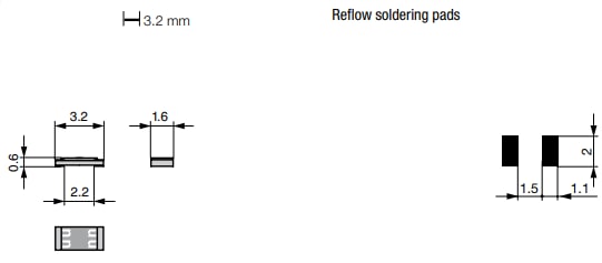 Mechanical Drawing - Schurter UST 1206 SMD Fuses