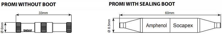 Mechanical Drawing - Amphenol Fiber Systems International PROMI In-Line Miniature Optical Adapters