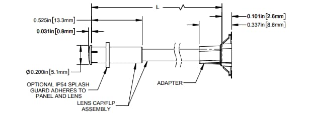 Mechanical Drawing - BIVAR SZ LED Light Pipes