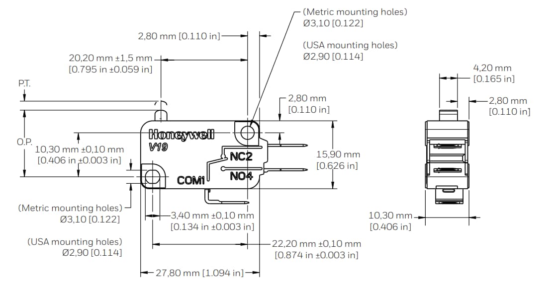 Honeywell V19 Miniature Basic Switches