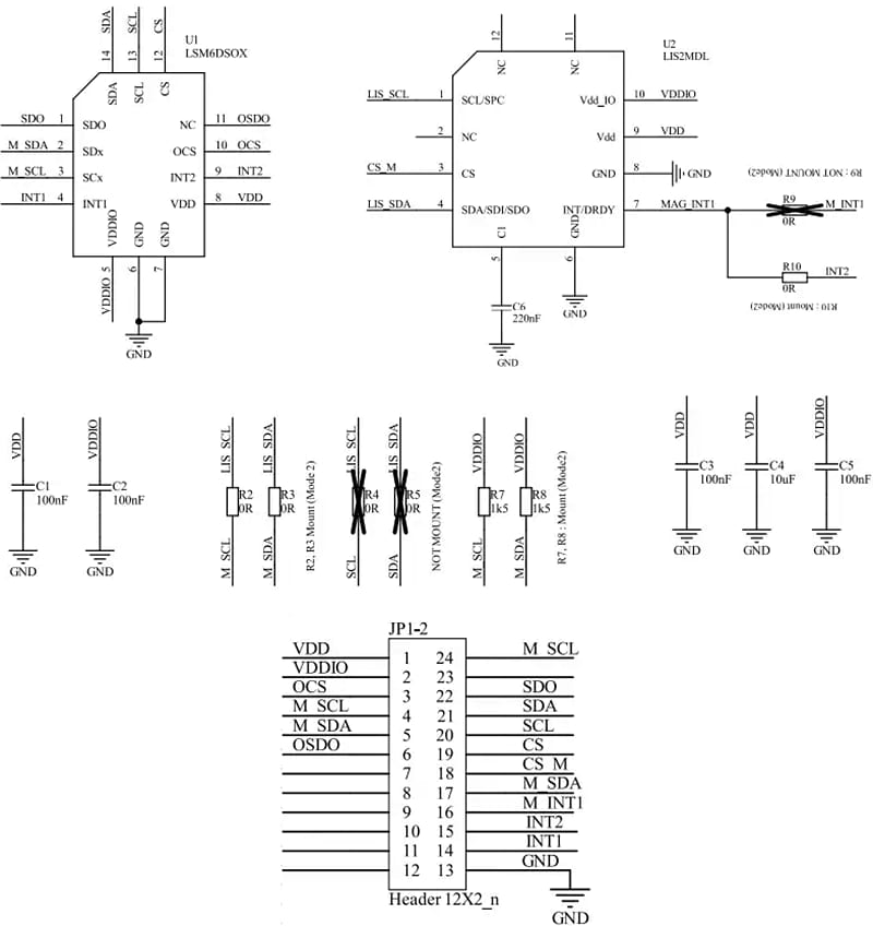 Schematic - STMicroelectronics STEVAL-MKI217V1 Adapter Board