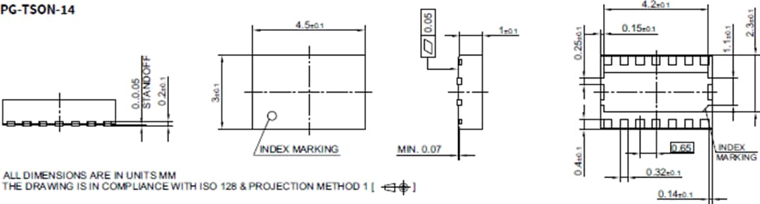 Mechanical Drawing - Infineon Technologies TLT9255WLC High-Speed CAN FD Transceiver