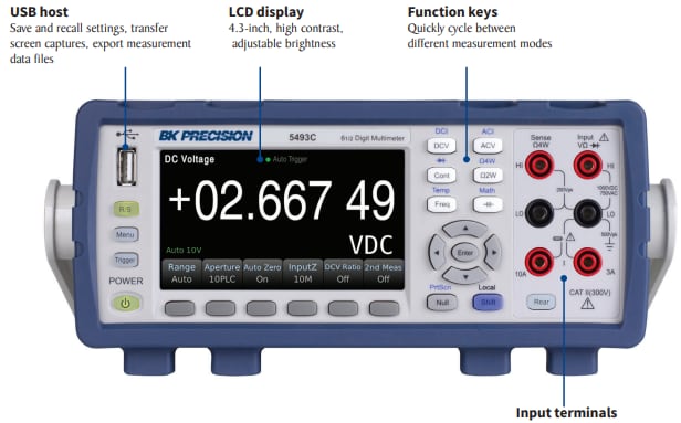Infographic - B&K Precision 5490C Digital Bench Multimeters