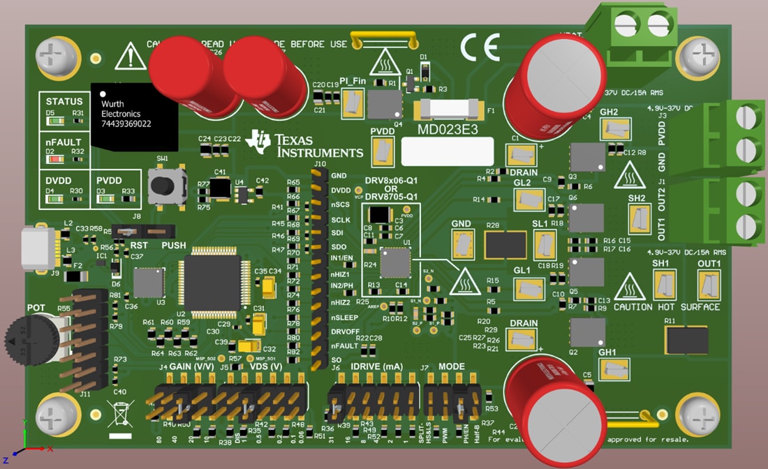 Mechanical Drawing - Texas Instruments DRV8106H-Q1EVM Gate Driver Evaluation Module