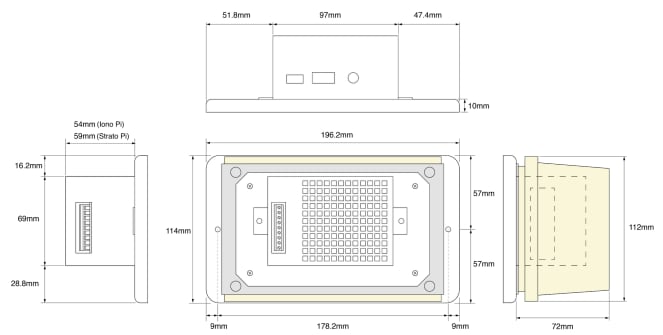 Mechanical Drawing - Sfera Labs Iono & Strato Pi Series Display Development Tools
