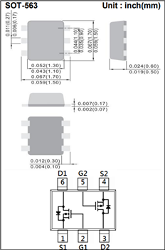 Mechanical Drawing - PANJIT 60V P-Channel Enhancement Mode MOSFETs