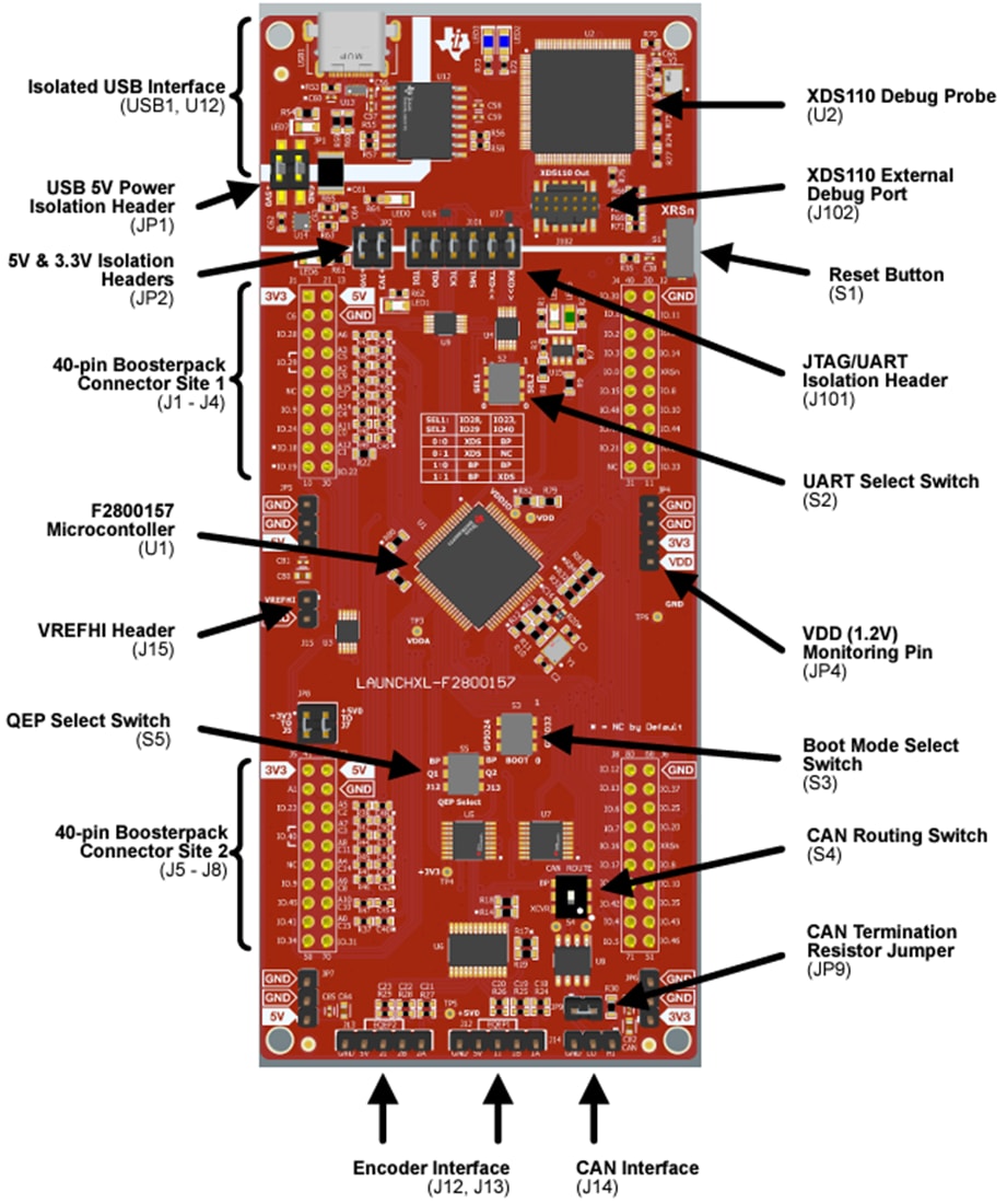 Mechanical Drawing - Texas Instruments LAUNCHXL-F2800157 Launchpad™ Development Kit