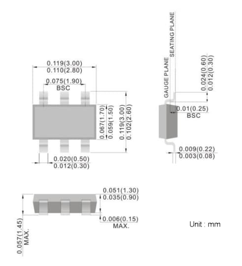 Mechanical Drawing - PANJIT CMDRBR Bridge Controller IC