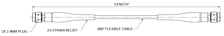 Mechanical Drawing - Johnson / Cinch Connectivity Solutions 2.4mm 50GHz Test Cable Assemblies