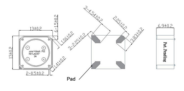Chart - PUI Audio SMD Haptic Linear Resonant Actuators