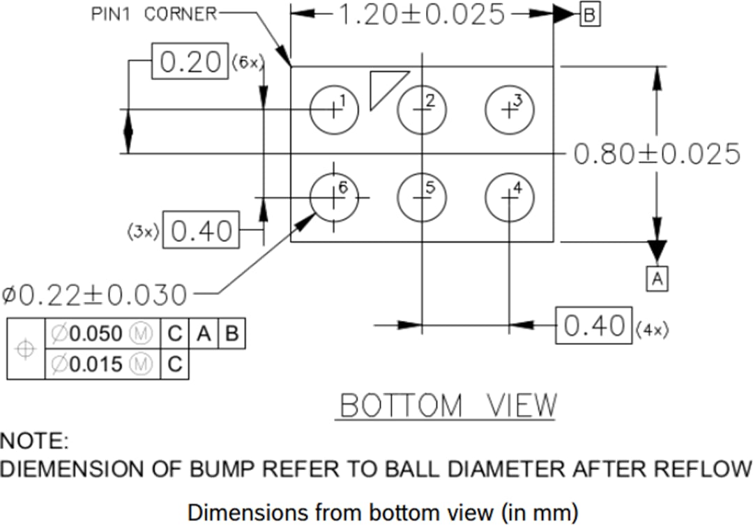 Mechanical Drawing - Bosch BMA530 Accelerometer