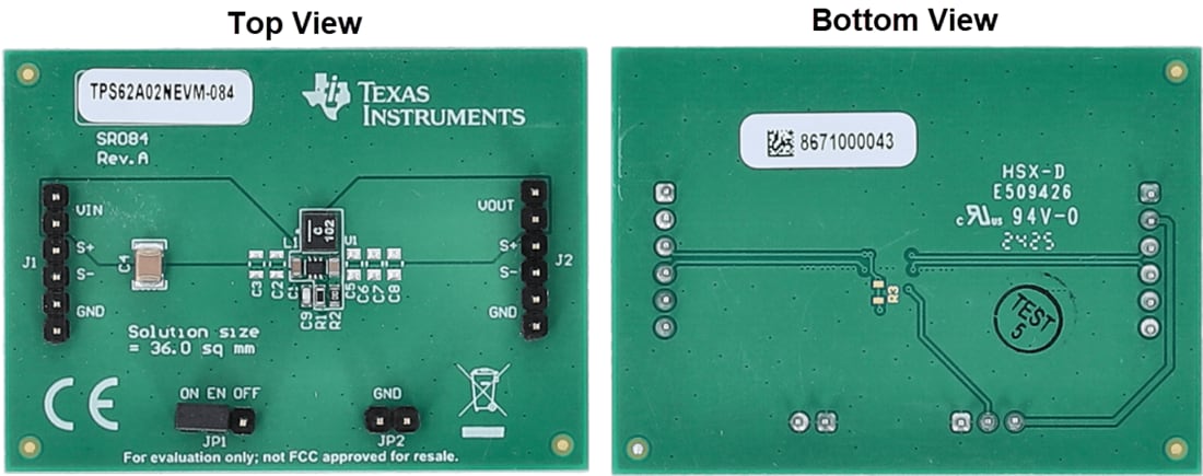 Mechanical Drawing - Texas Instruments TPS62A02NxEVM-084 Evaluation Modules (EVMs)