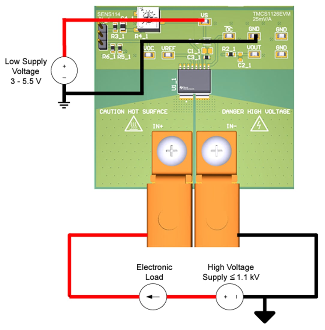 Application Circuit Diagram - Texas Instruments TMCS1126x Evaluation Module