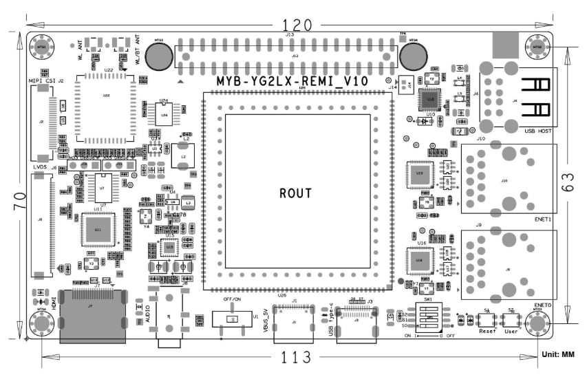 Mechanical Drawing - MYIR Remi Pi Development Board