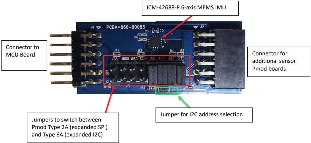 TDK InvenSense QCIoT-ICM42688P Pmod™ Evaluation Board