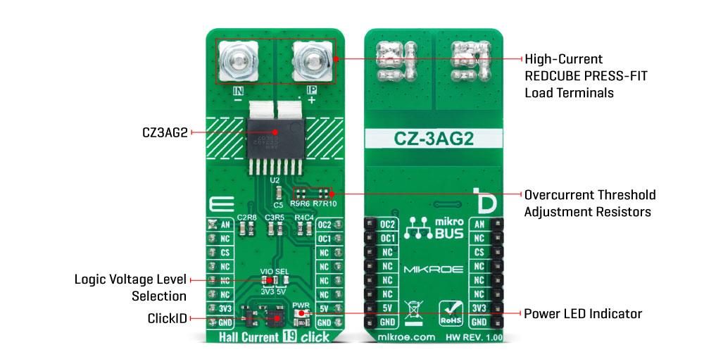 Mikroe MIKROE-6097 Hall Current 19 Click