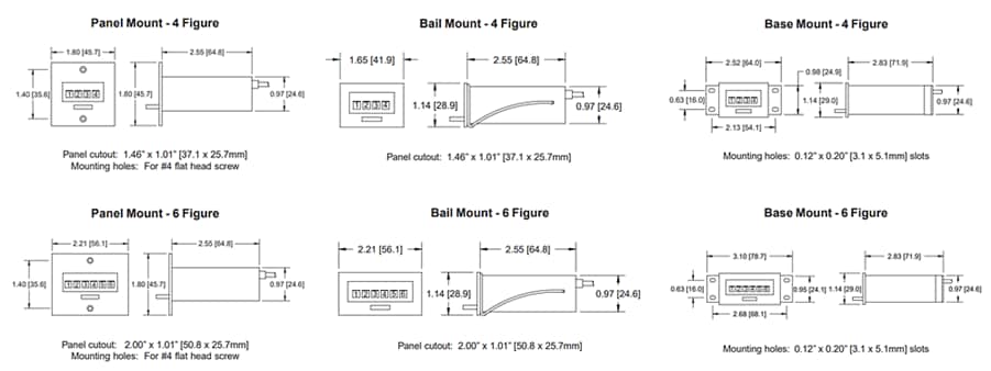 Chart - Trumeter 49 Series Electromechanical Totalizers