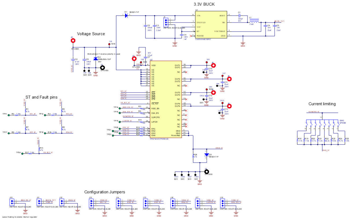 Schematic - Texas Instruments TPS274C65CPEVM Evaluation Module