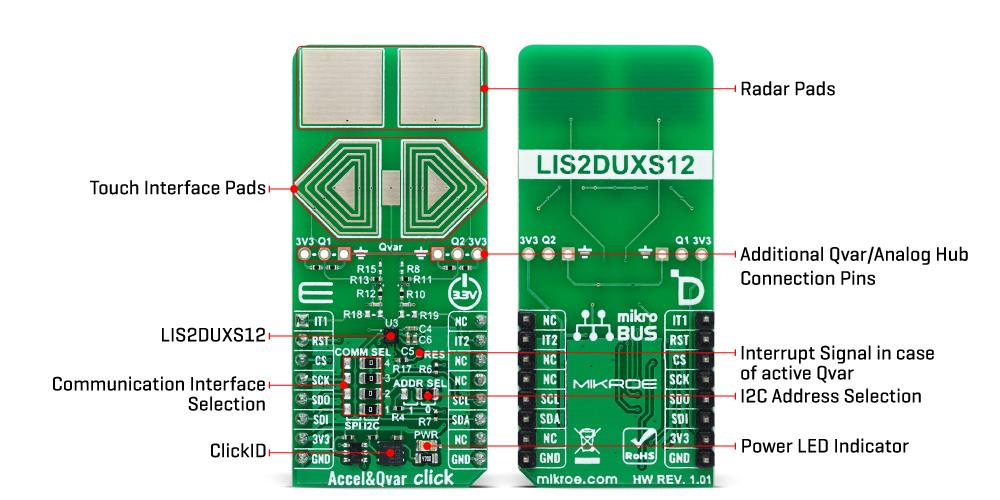 Mikroe MIKROE-6025 Accel & Qvar Click