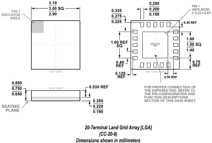 Mechanical Drawing - Analog Devices Inc. ADRF5717 Silicon Digital Attenuators