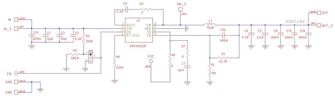 Schematic - Diodes Incorporated AP64102 Evaluation Board