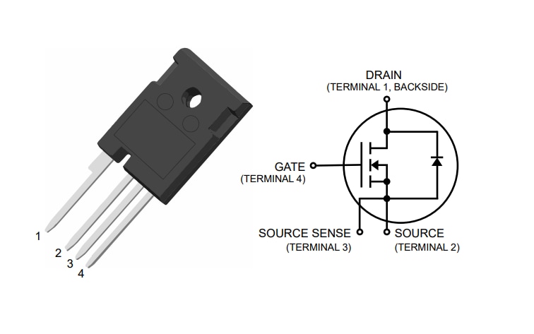 Diagrama de circuito de aplicación - Microchip Technology MOSFET SIC de 1200 V