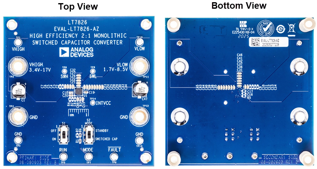 Dibujo mecánico - Analog Devices Inc. Placa de evaluación EVAL-LT7826-AZ