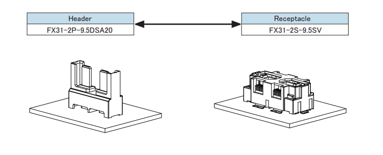 Mechanical Drawing - Hirose Electric FX31 FunctionMAX™ Floating High-Current Connectors
