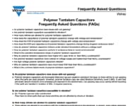 Notas de aplicación: Preguntas frecuentes - Condensadores de tantalio y polímero Notas de aplicación: Preguntas frecuentes - Condensadores de tantalio y polímero