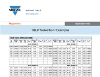 Nota de aplicación: Ejemplo de selección de IHLP Nota de aplicación: Ejemplo de selección de IHLP