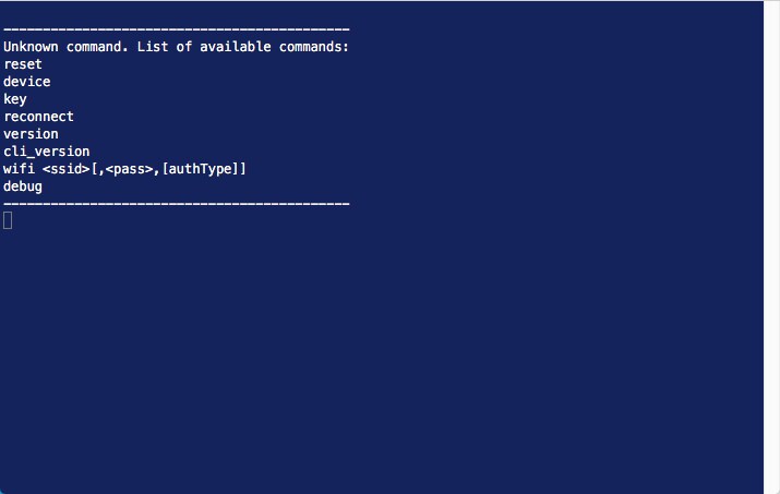 AVR-IoT WG Board Command-Line Interface in the Serial Terminal