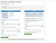 Herramienta de diseño: Calculador de energía de pulsos Herramienta de diseño: Calculador de energía de pulsos
